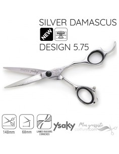 Ciseaux Ysaky SILVER-DAMASCUS Design 575 Coupe