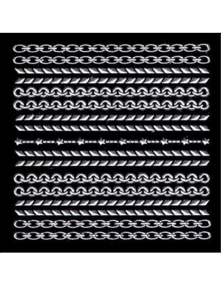 Décor Ongles Argent Chaines   Xts144 - SINA