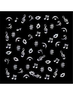 Décor Ongles Argent Musique  Xts142 - SINA