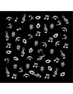 Décor Ongles Argent Musique  Xts142 - SINA