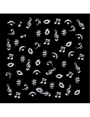 Décor Ongles Argent Musique  Xts142 - SINA