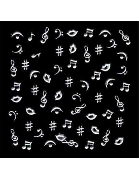 Décor Ongles Argent Musique  Xts142 - SINA