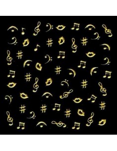 Décor Ongles Doree Musique  Xts154 - SINA