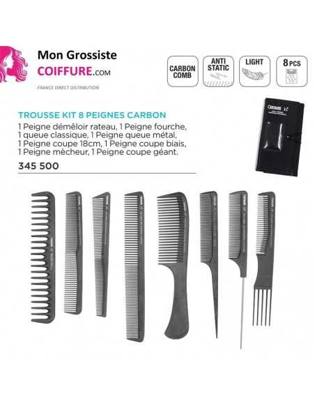 Trousse Kit 8 Peignes Carbon