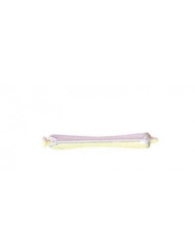 Bigoudis rose/jaune (60x8mm) x12