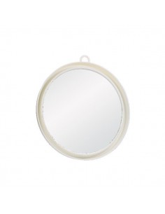 Miroir Coiffure Suny Blanc Avec Poignée Et Support Mural