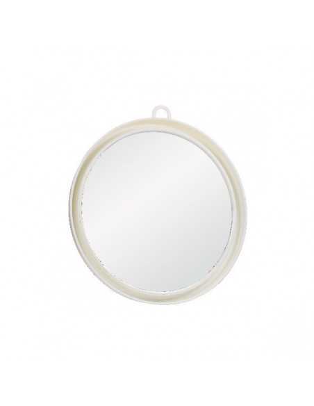 Miroir Coiffure Suny Blanc Avec Poignée Et Support Mural