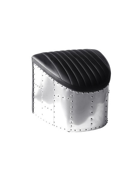 00-POUF REPOSE PIED NOTILUS ALU & NOIR           P
