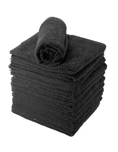 SERV EPONGE x12 COTON NOIR ECO 50*80             P