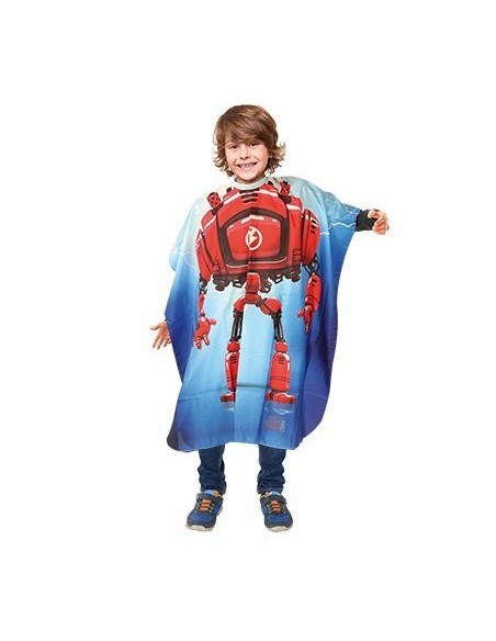 PEIGNOIR CAPE ENFANT DESSIN ROBOT-KID         TF-P