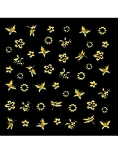 00-SINA-MANUC DECOR ONGLE DOREE FLEURS  XTS147TF-P