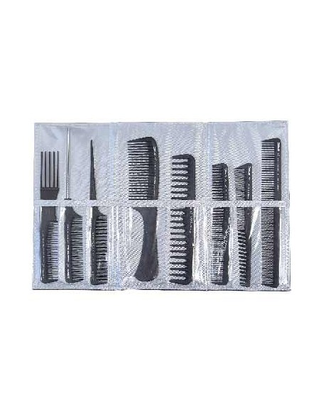 PEIGNE KIT CENT CARBON TROUSSE 8 PCS PRO         P