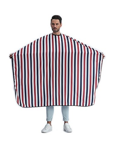 MAXI CAPE- RAYEE-BLEU-BLANC-ROUG.5 CLIPS BARBE   P