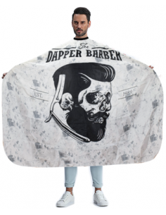 MAXI CAPE- DAPPER-BARBER 5 CLIPS CRANE GRI-NOIR  P 2