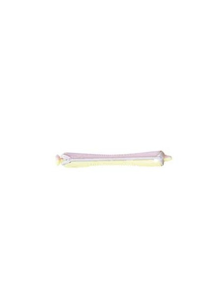Bigoudis rose/jaune (60x8mm) x12