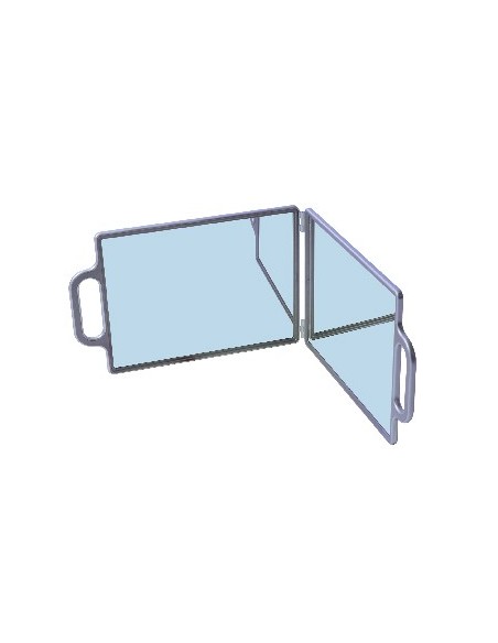 Miroir coiffure 2 faces 40X26 Argent