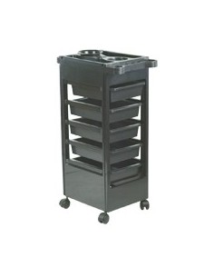 TABLE BAKY NOIRE 5 TIROIRS TEINTURE ET PERMAN.   P