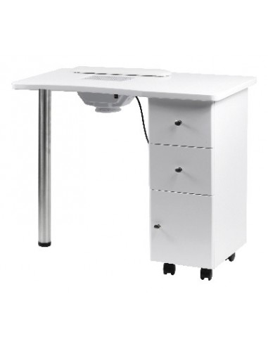 TABLE MANUC-ASPI MADIS-RENO BLANC. 98x48x75      P