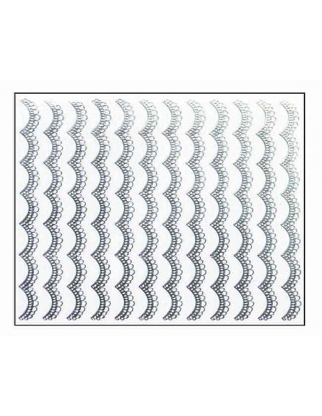 Décor Ongles Argent Guirlandes Mns06