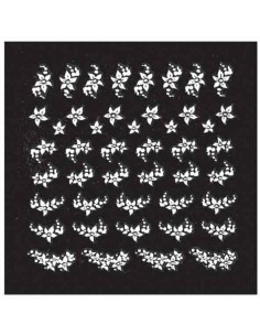 Décor Ongles Blanc Fleurs  Xst51 - SINA 2