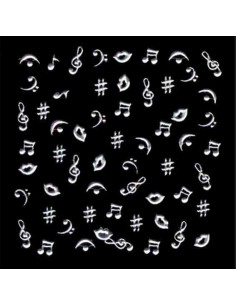 Décor Ongles Argent Musique  Xts142 - SINA 2