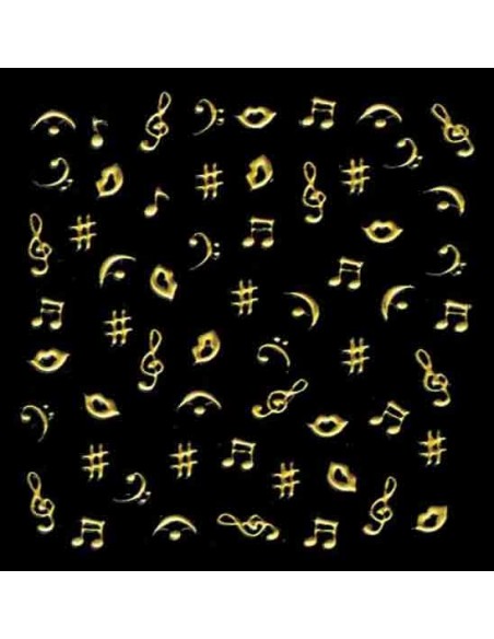 Décor Ongles Doree Musique  Xts154 - SINA