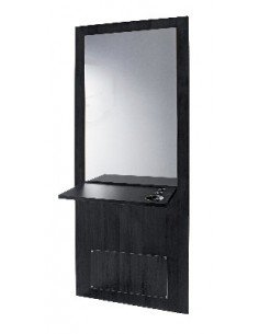 00-COIFFEUSE DANY NOIRE AVEC MIROIR ET TABLETTE  P