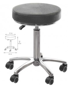 TABOURET COUPE SANTIAG-2 NOIR ROULETTE-AXE-11MM  P