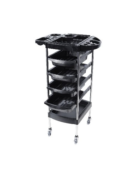 Table COLECO noir 4 tiroirs +  2 plateaux