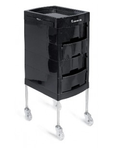 Table COLOBLEACH noir 4 tiroirs et 2 plateaux 2