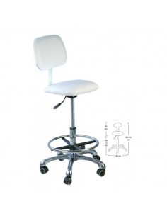 TABOURET AURORE BLANC AVEC REPOSE PIED+DOSSIER   P 2