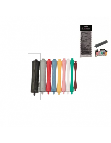 Bigoudis KWR x12 Noir Long: 8 cm...