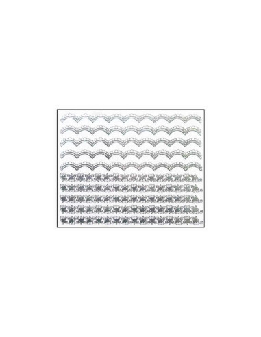 Décors pour ongles "Fleurs Argent" -...